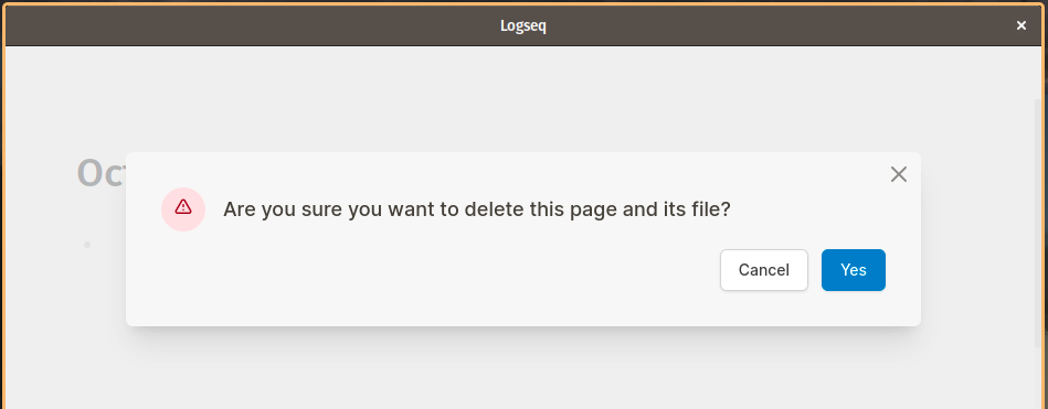 Page delete confirmation dialog hides Yes & Cancel buttons when ...