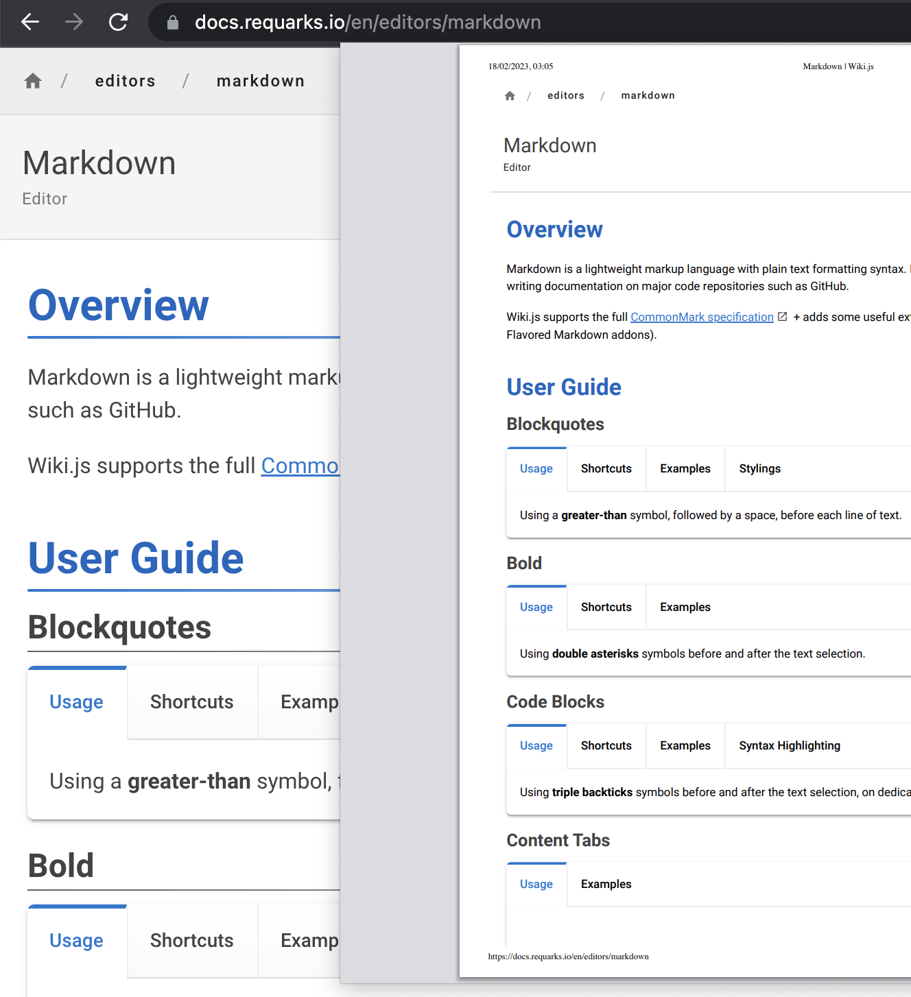 Printing a page with tabs · requarks wiki · Discussion #6174 · GitHub
