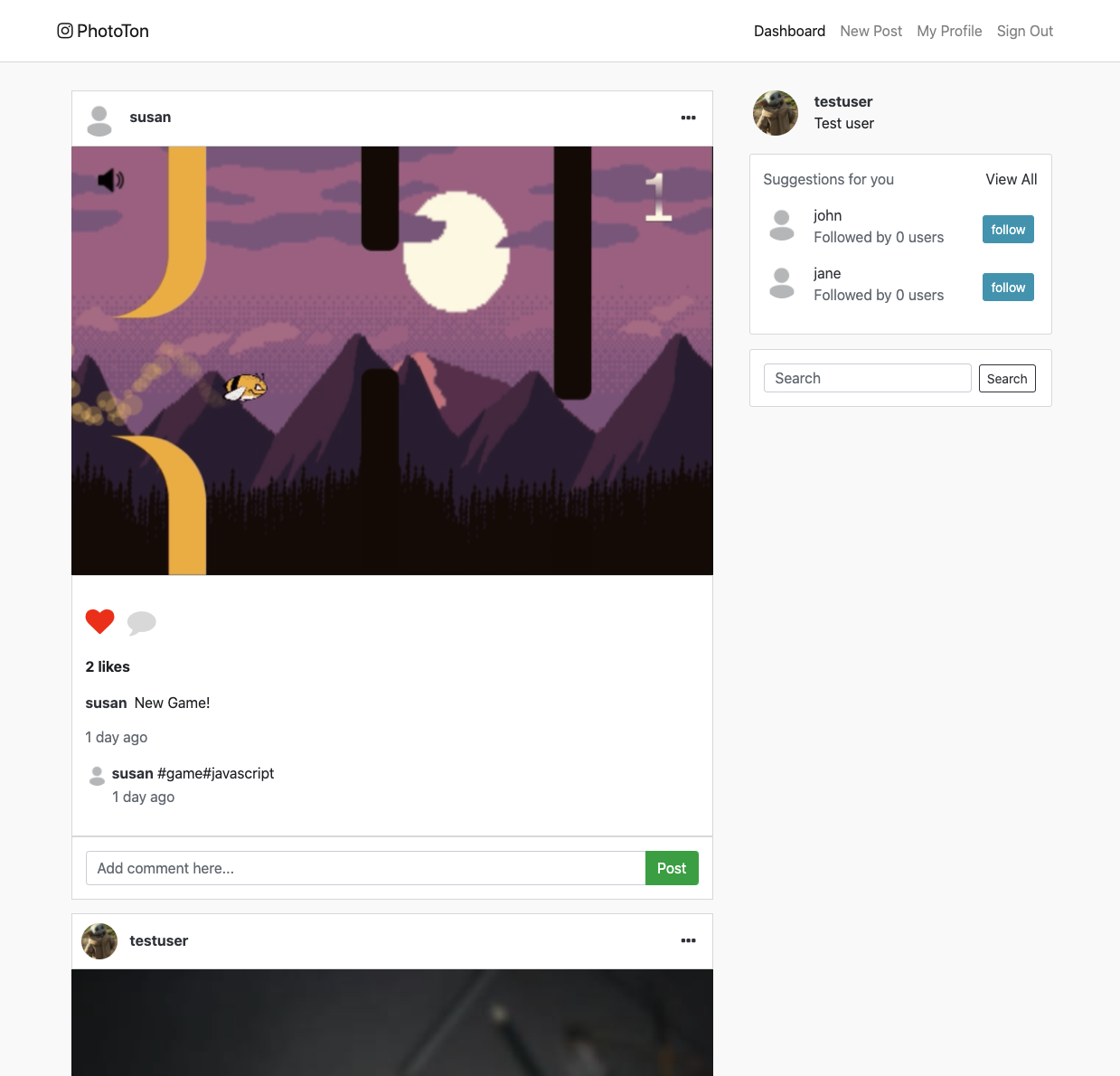 PhotoTon photo sharing web application