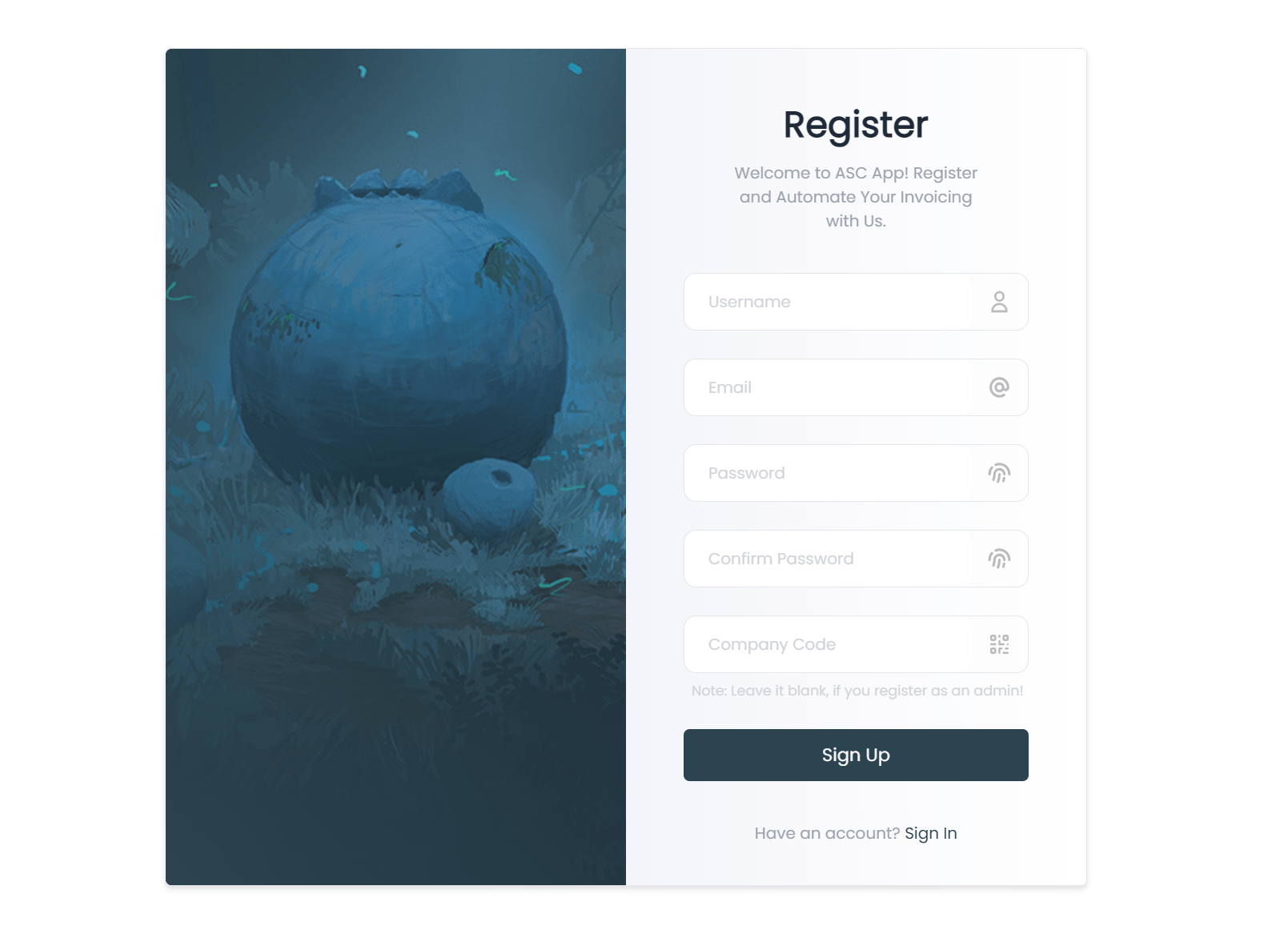 Invoice Management System registration page