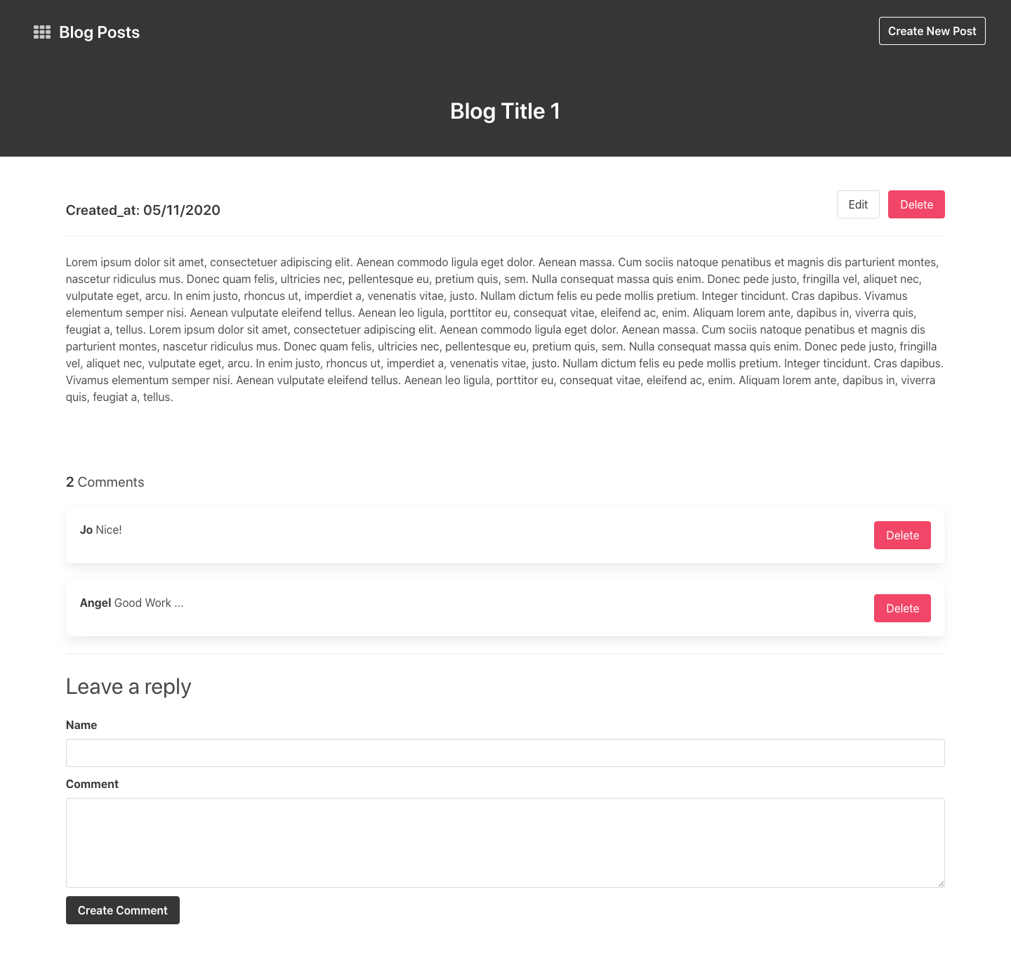 Rails Blog web application