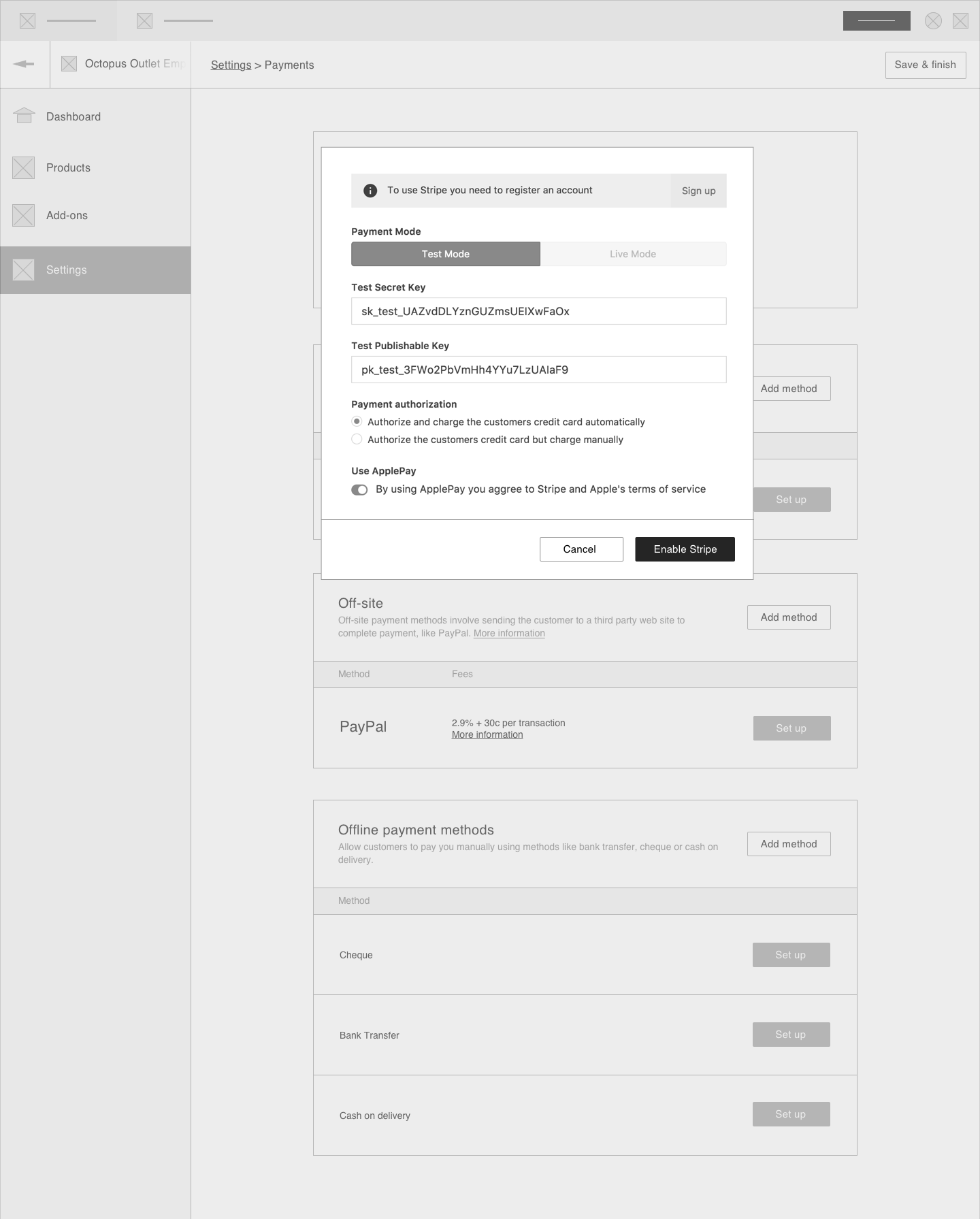 1- setup and enable