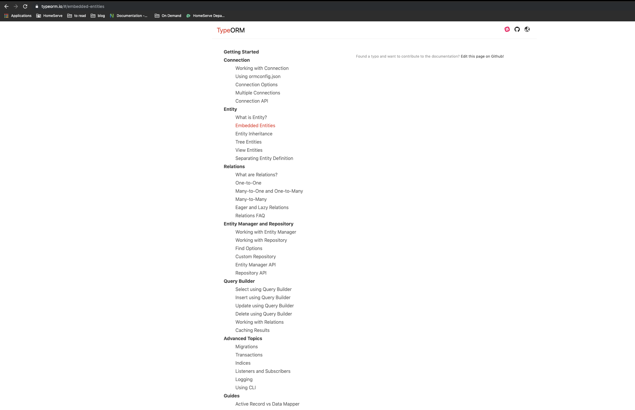 Website doesn't show documentation · Issue #5073 · typeorm/typeorm · GitHub