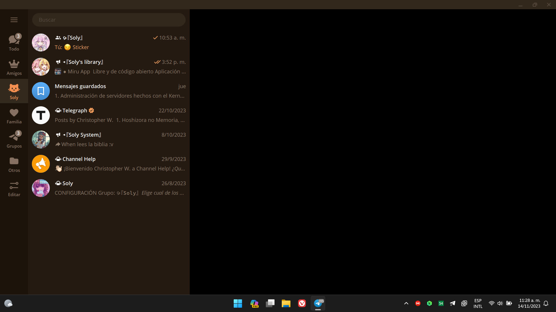 Every morning when I open Telegram on my computer it has the first