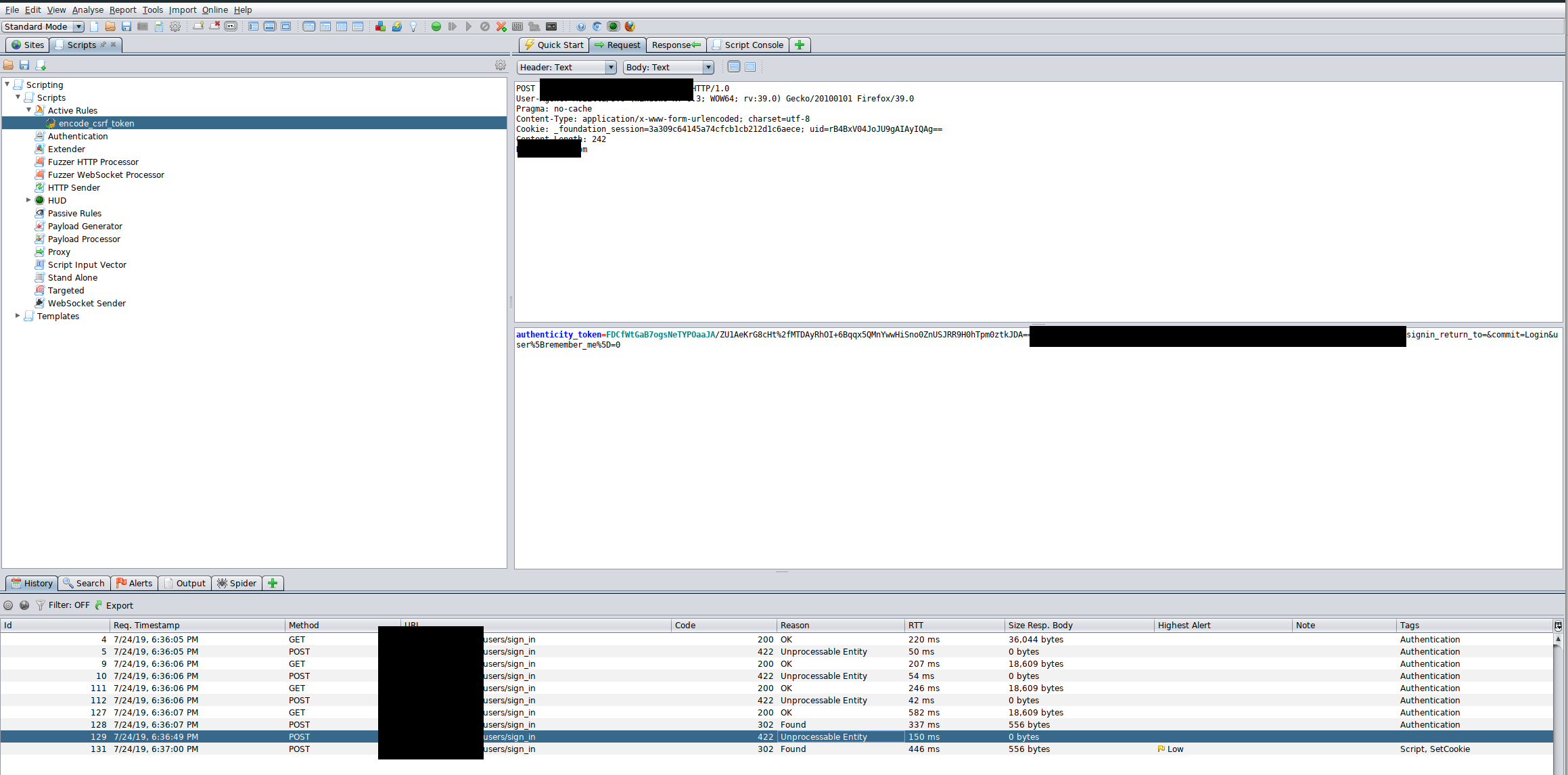 Anti-CSRF tokens not encoded in authentication requests · Issue #5490 ...