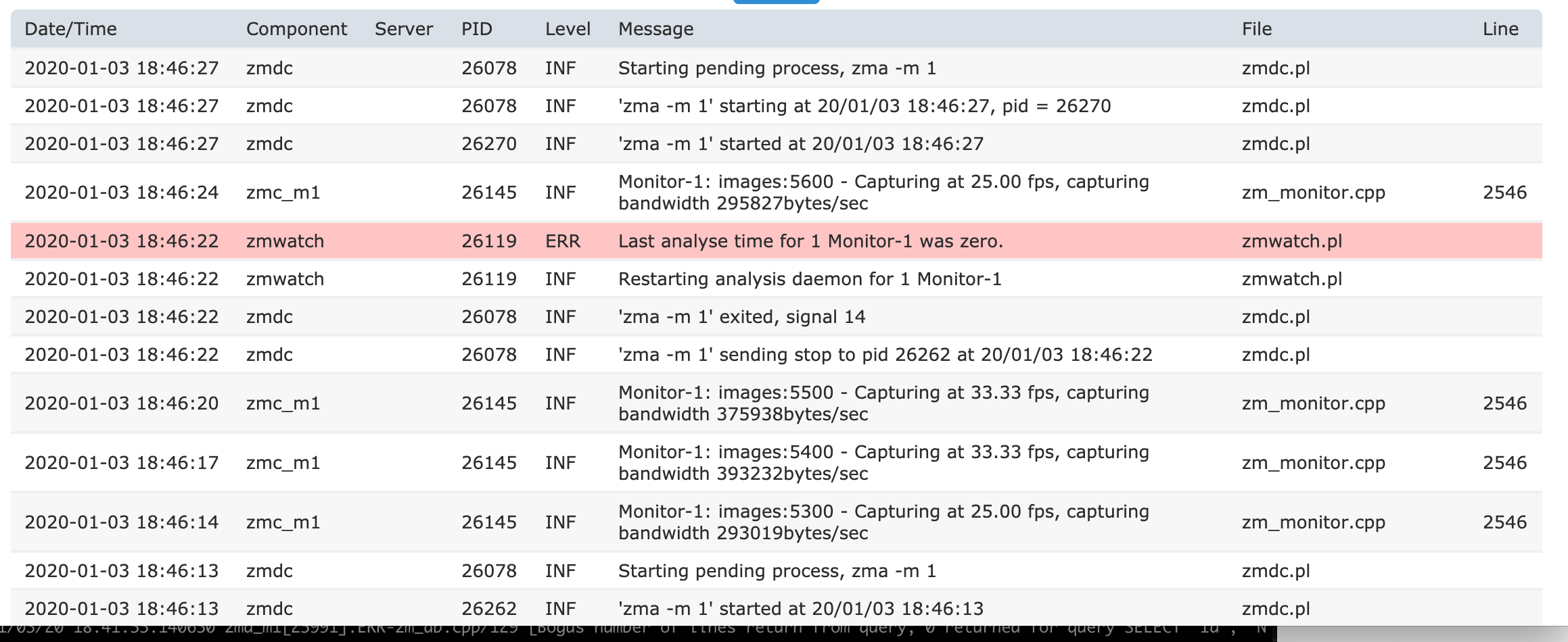 Errors in logs when motion detection is enabled · Issue 2794