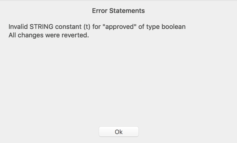 Commit changes to boolean column of a Cassandra database using UI ...