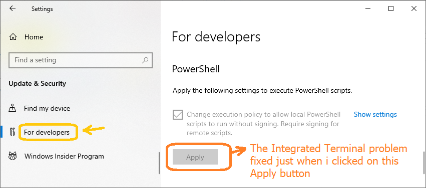 Integrated Terminal Error · Issue #94901 · microsoft/vscode · GitHub