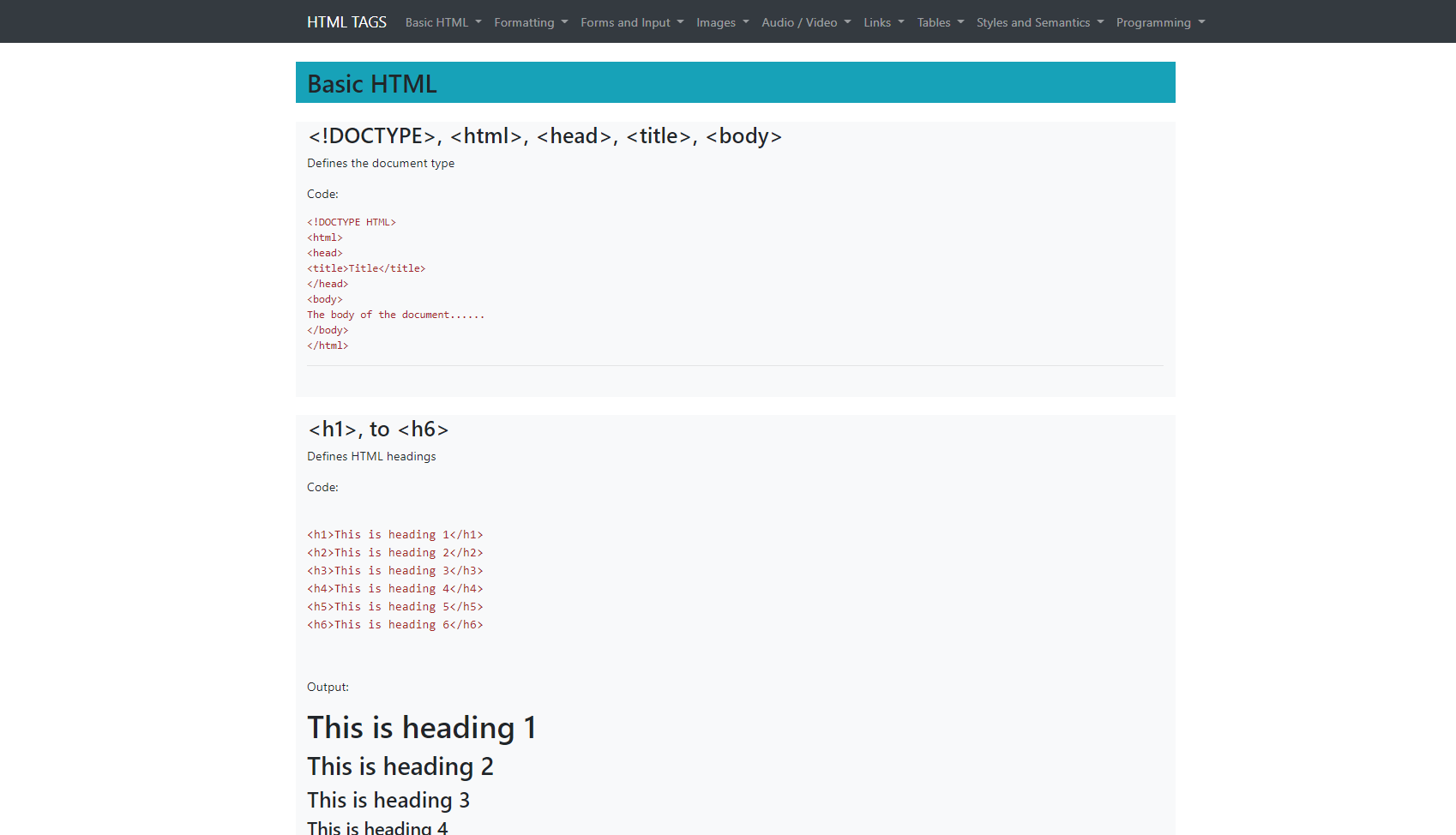 html-tags