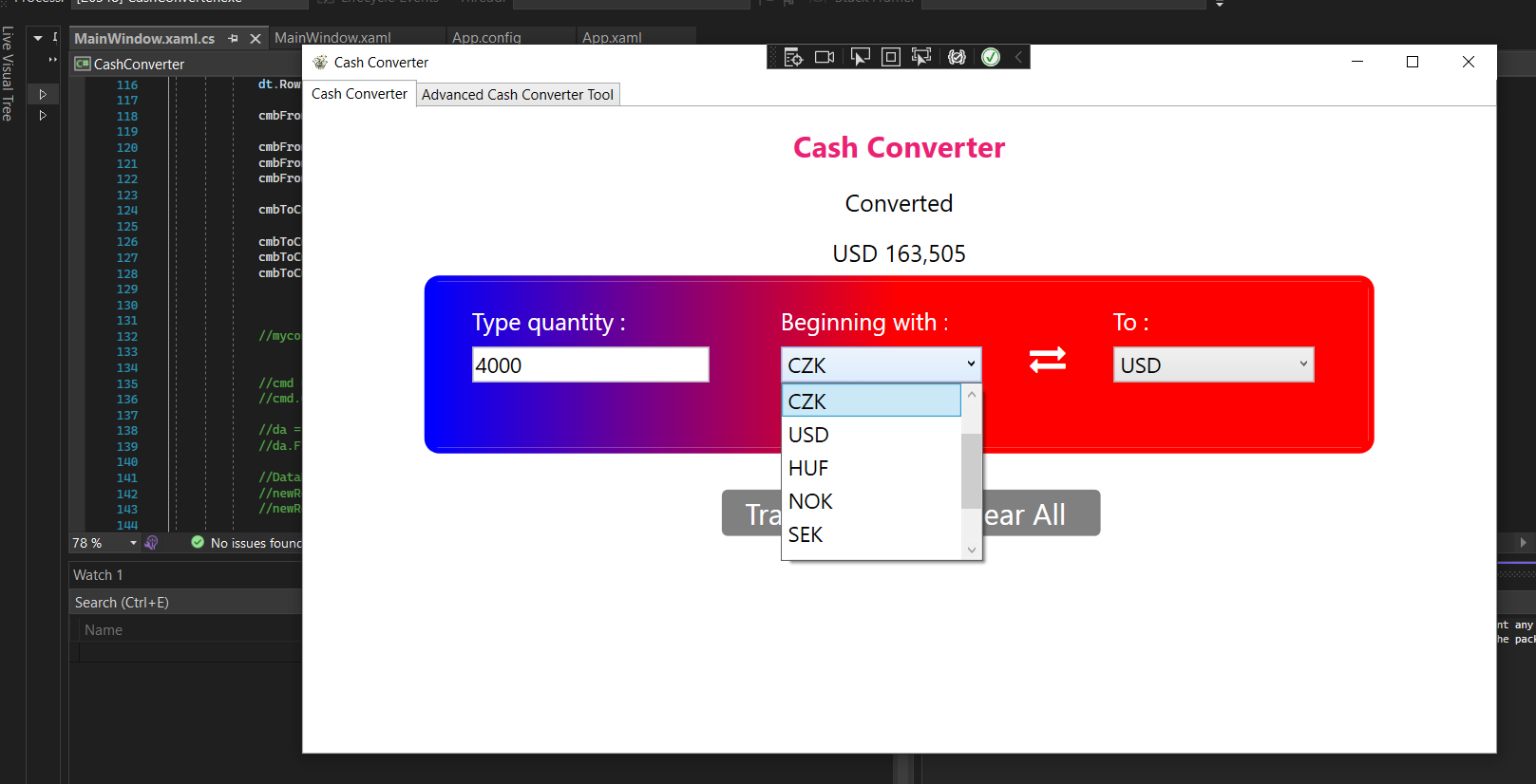 GitHub simonbws/CashConverter Cash Converter app making in C WPF XAML