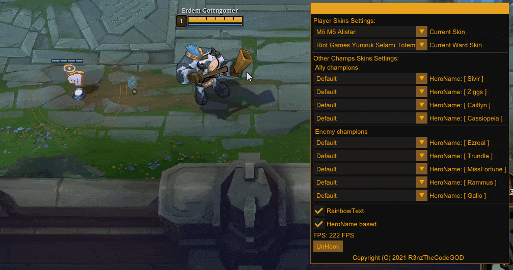 League Of Legends Account With Custom Skin