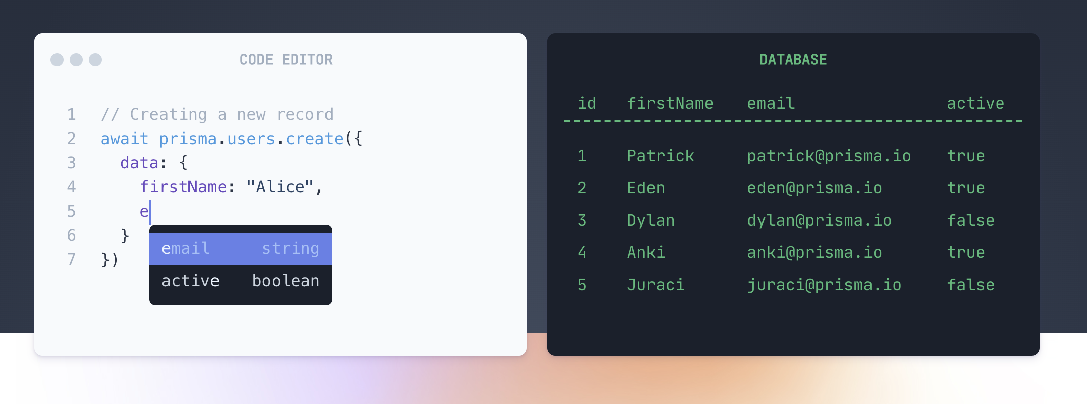Prisma homepage database table implementation · prisma prisma ...