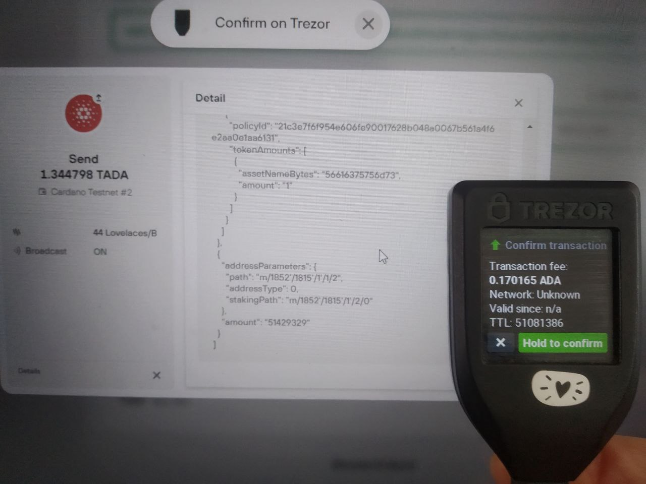 TT shows TADA as ADA · Issue #2139 · trezor/trezor-firmware · GitHub