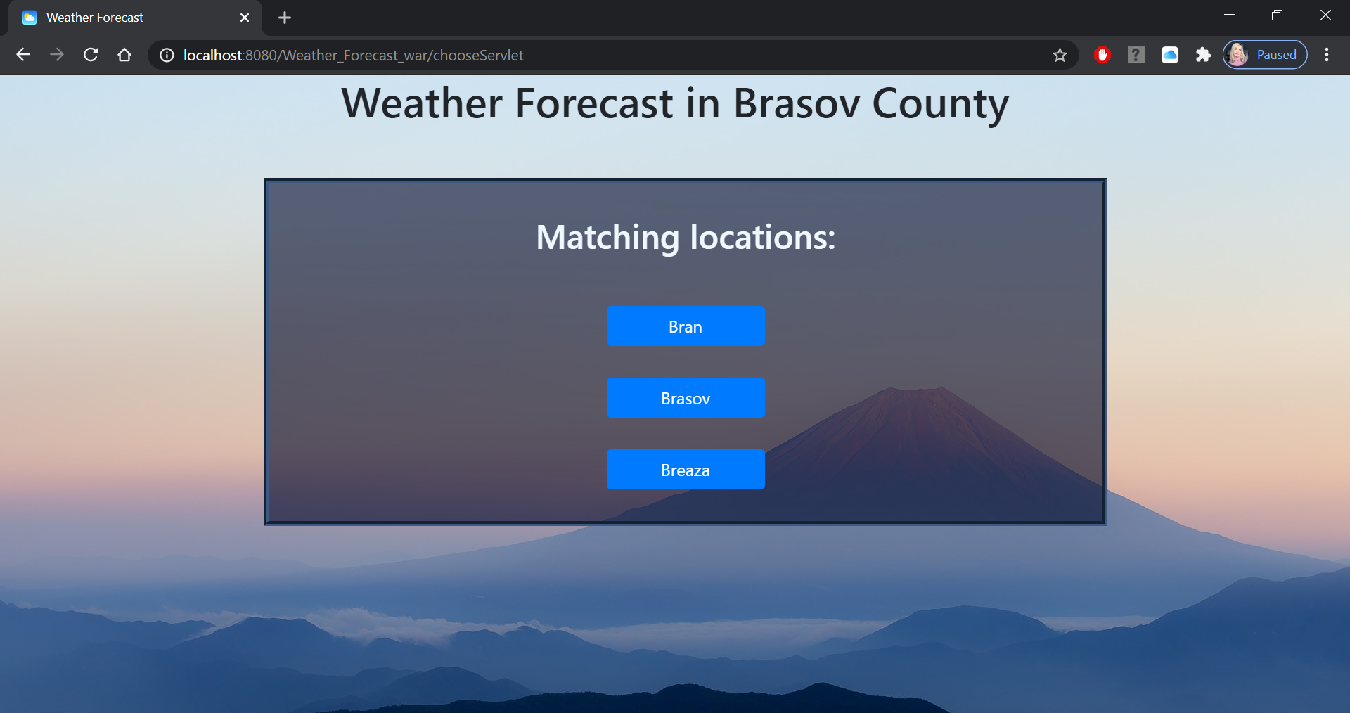 GitHub - HidosBiancaSidonia/Weather-Forecast-with-Servlet