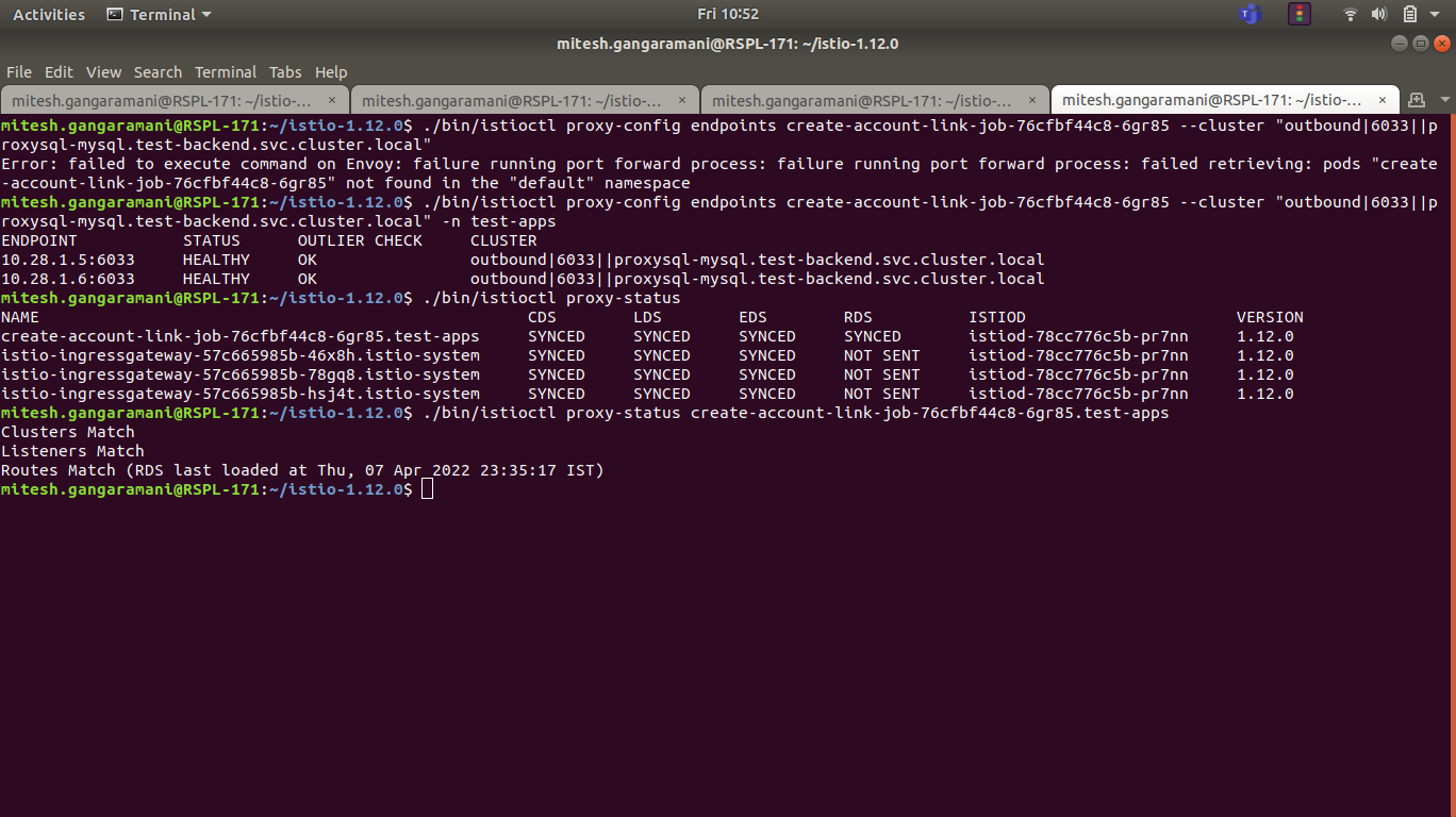 Connection stuck from sidecar enabled namespace to nonsidecar