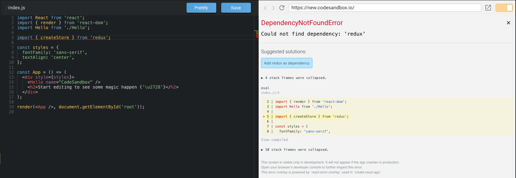 Infer dependencies with new imports · Issue #208 · codesandbox ...