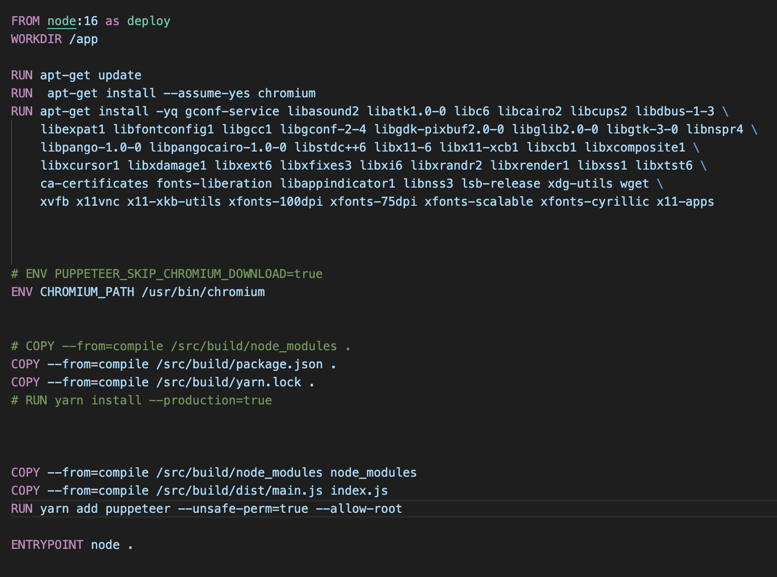 Bug Docker Failed to launch the browser process! spawn /usr/bin