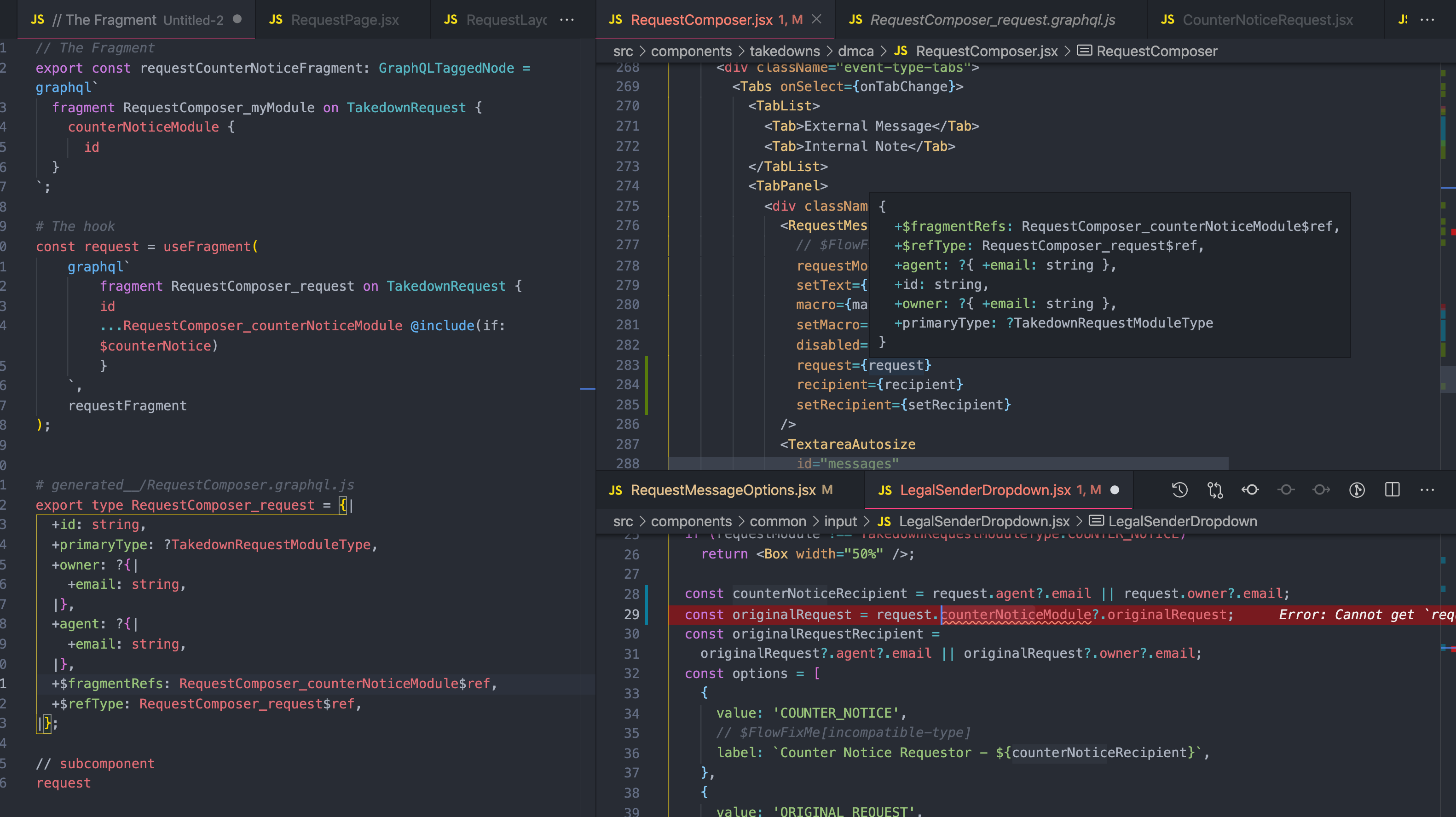 Nested fragments cause flow errors with relay modern · Issue 2316