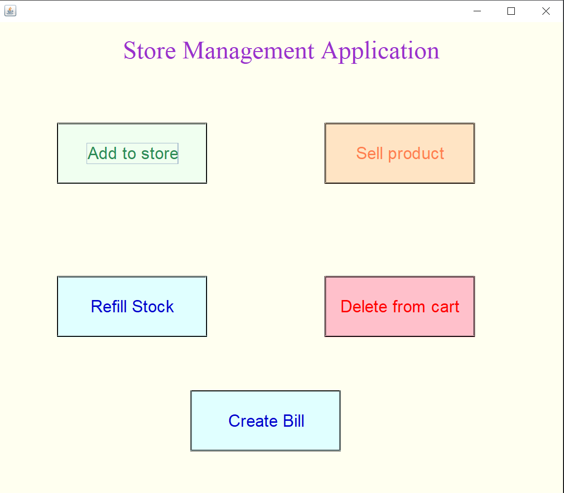 GitHub - Nikhil-Giramkar/Store-Management-Application: A Java AWT/Swing ...