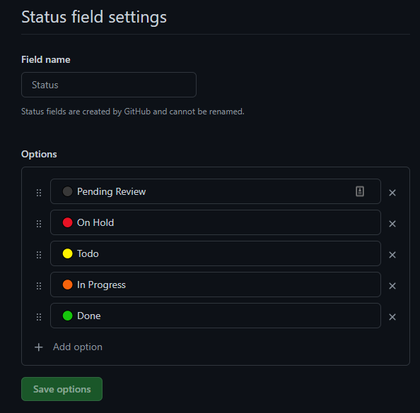 Color for single select options · community · Discussion #6234 · GitHub