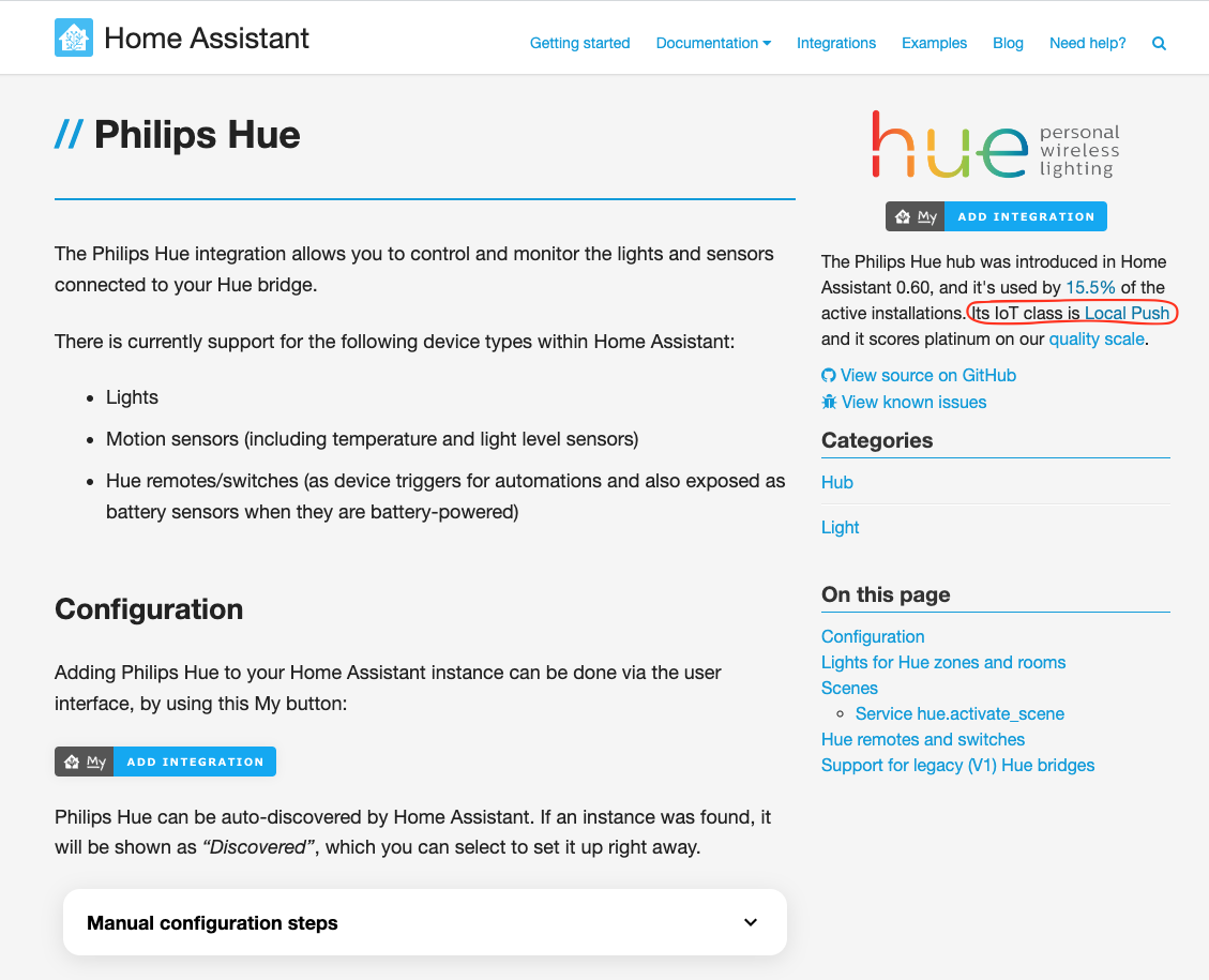 More prominent IoT Class on Integration pages · Issue #24966 · home ...