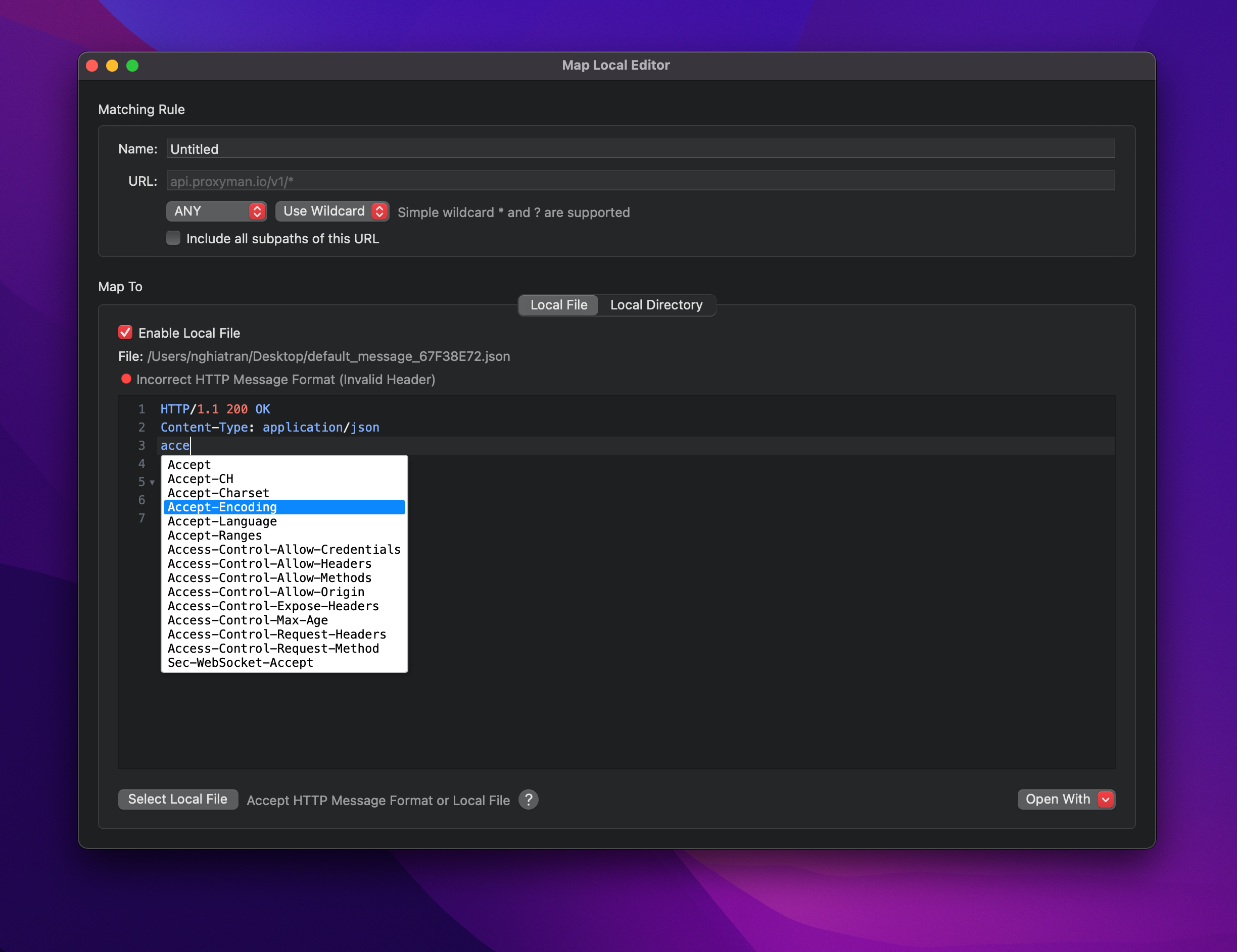 Proxyman Auto Complete