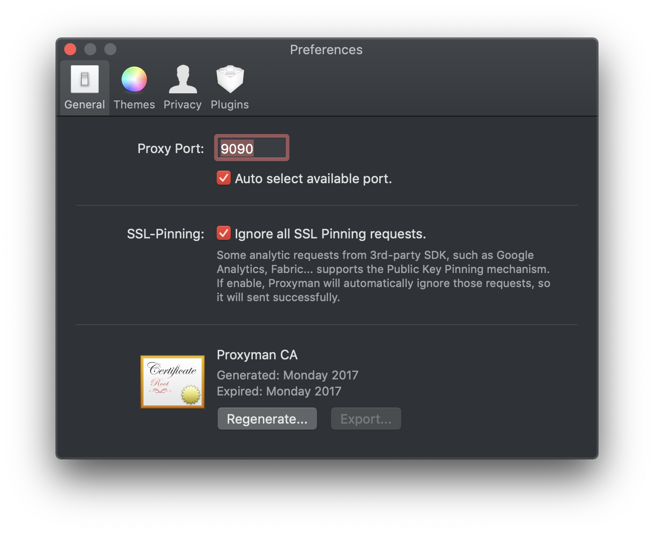 Implement Logic for General and Privacy tab · Issue #76 · ProxymanApp ...