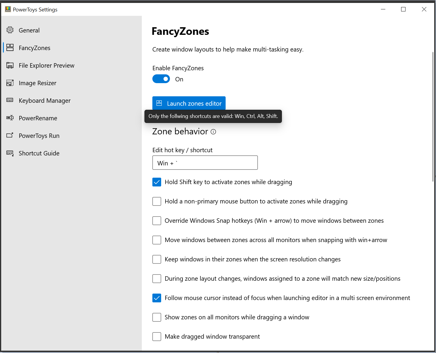 added error handling for FZ Hotkeys · Pull Request 4057 · microsoft