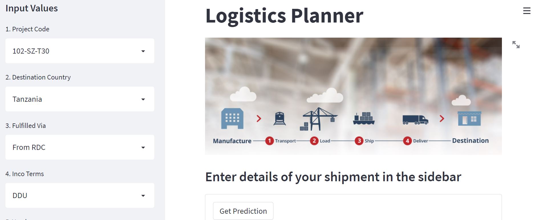 GitHub - vishalpuri13/supply_chain_predictor: Streamlit deployed app to ...