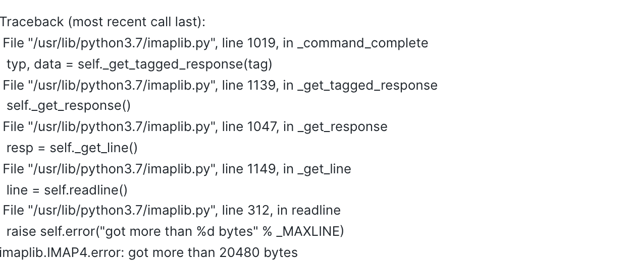 imaplib error when fetching emails · Issue #15382 · frappe/frappe · GitHub