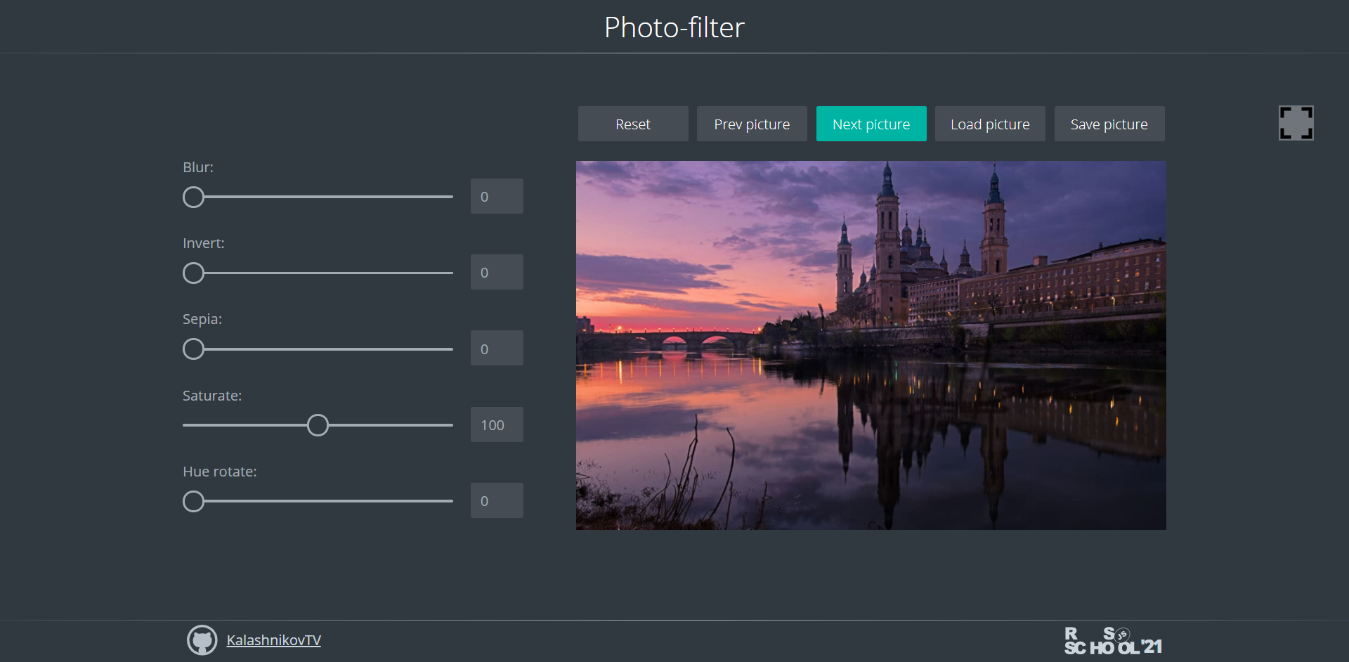 GitHub KalashnikovTV/photofilter An application was created that