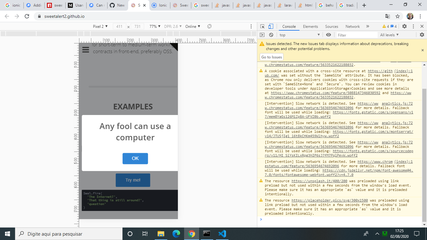 Sweetalert2 in Ionic5 · Issue #2028 · sweetalert2/sweetalert2 · GitHub