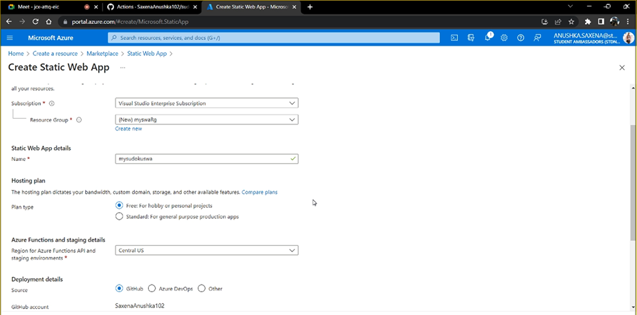 Github Cloud Community Group Static Web App