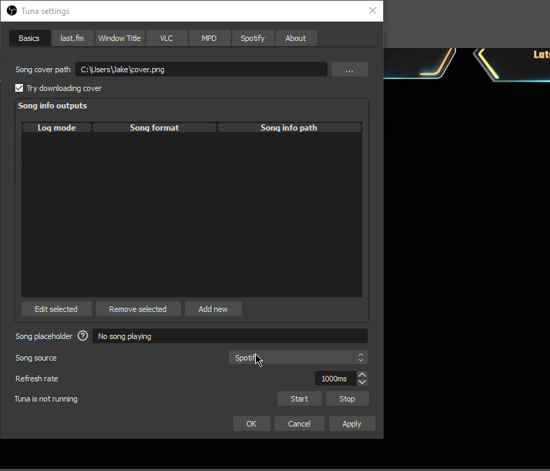Can't seem to get tuna to work · Issue #64 · univrsal/tuna · GitHub