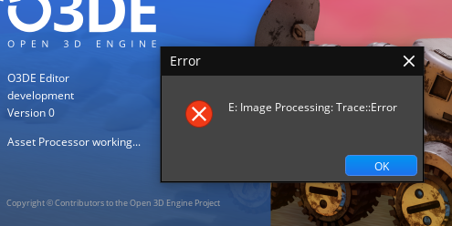 Nightly Build Editor Launch Bug · Issue #7086 · o3de/o3de · GitHub