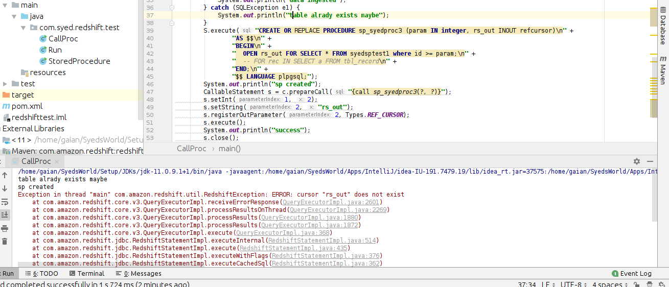 Unable to execute a stored procedure with REF_CURSOR OUT parameter ...