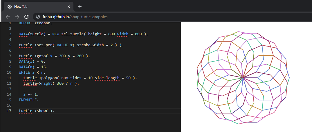 Running the turtle in browser · Issue #34 · FreHu/abap-turtle-graphics ...