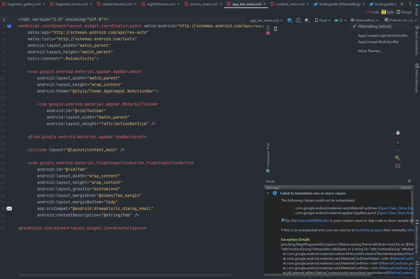 The style on this component requires your app theme to be Theme