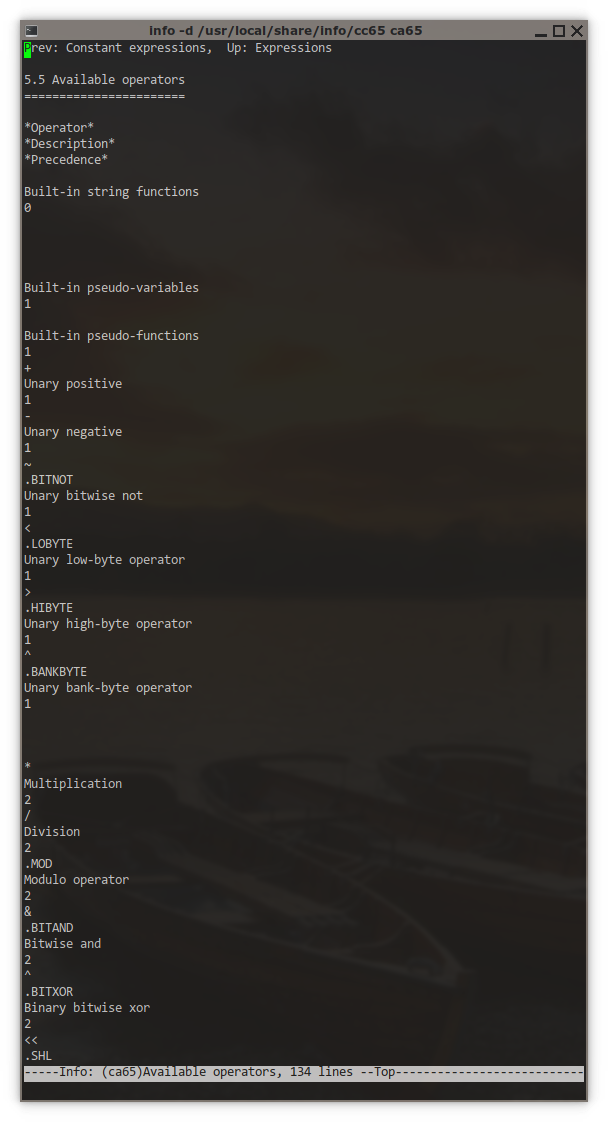 Building info-page for ca65 fails · Issue #1039 · cc65/cc65 · GitHub
