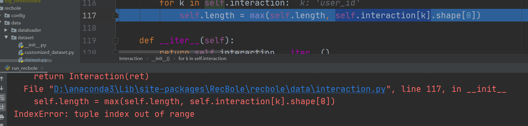 Interaction创建错误 · Issue #1187 · RUCAIBox/RecBole · GitHub