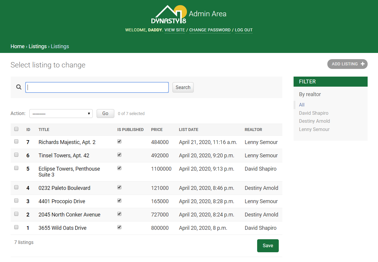 GitHub markdentoom/Dynasty8RealEstate A modern version of the