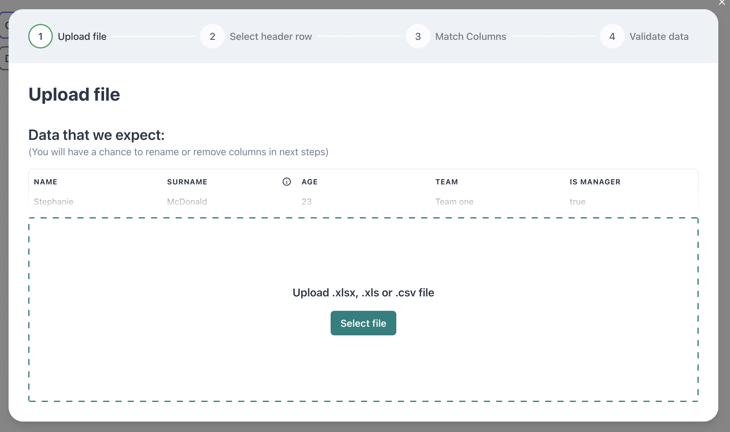 react-spreadsheet-import:Import flow for Excel (.xlsx) and CSV file ...