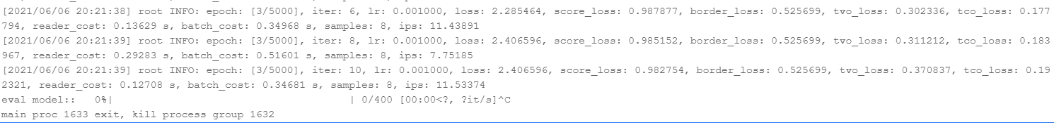 模型评估时卡住 · Issue #3036 · PaddlePaddle/PaddleOCR · GitHub