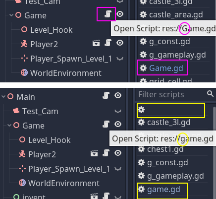 'open scripts' list shows blank entry when name of script is changed ...