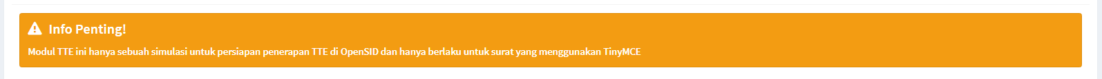 Tampilkan status TTE demo jika menggunakan modul eSign demo / modul ...
