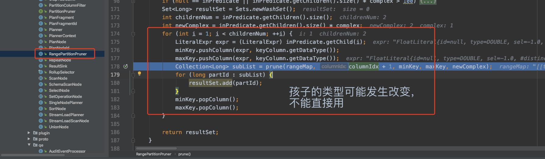 Bug Cast error in partition, using partition key in where cause