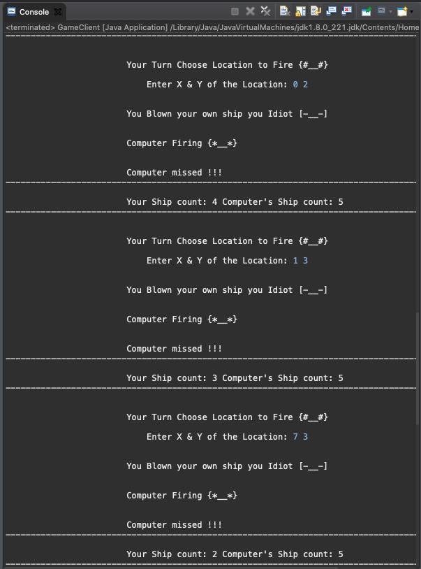 GitHub - kritika32/BattleShip_Game: A simple Java Game to strengthen ...
