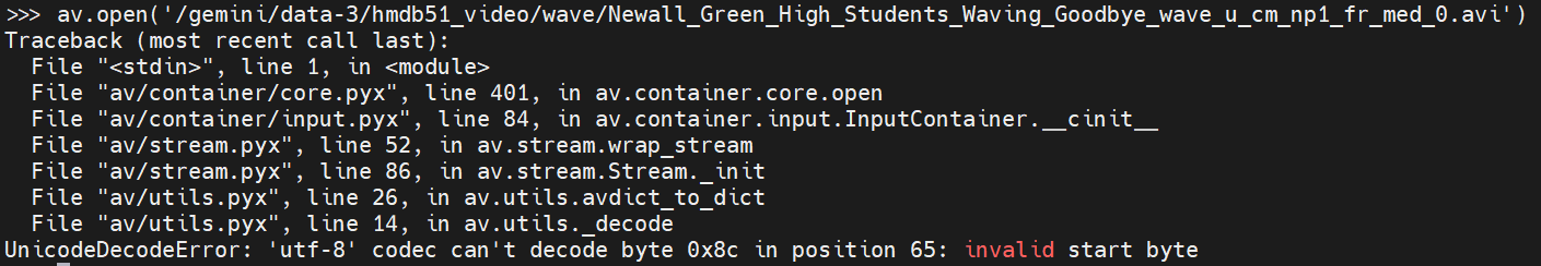 av.open UnicodeDecodeError · Issue #1107 · PyAV-Org/PyAV · GitHub
