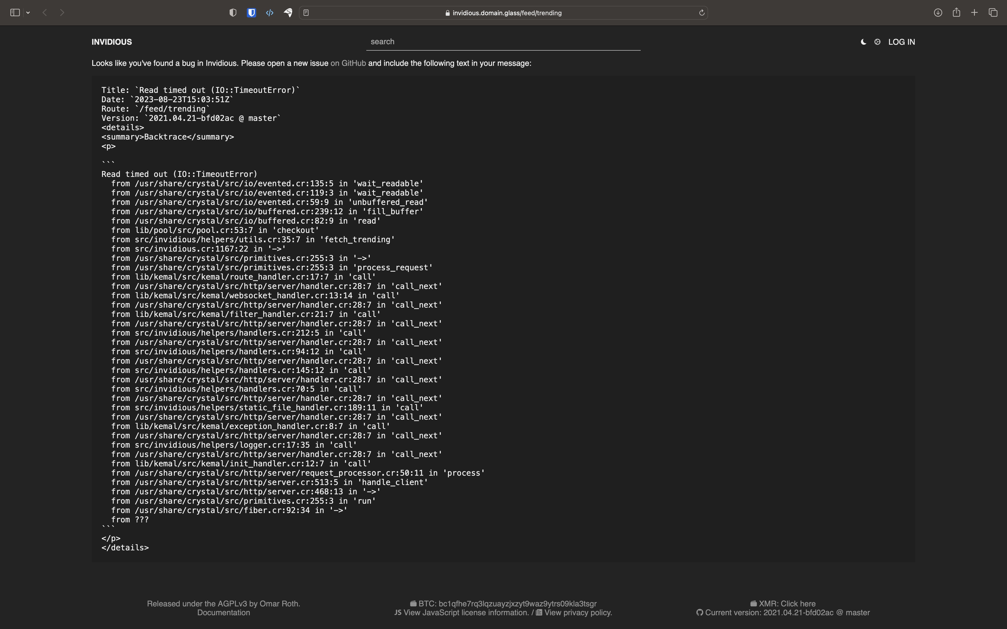  bug read timed out io timeouterror issue 4068 iv org