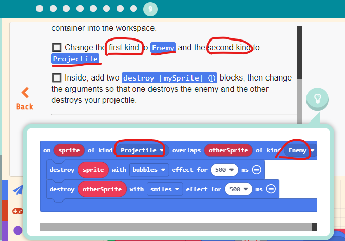 Enemies: Inconsistent hint and tutorial content for step 9 · Issue ...